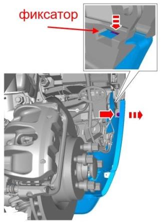 the scheme of fastening of the front bumper Land Rover Range Rover III (2002-2012)